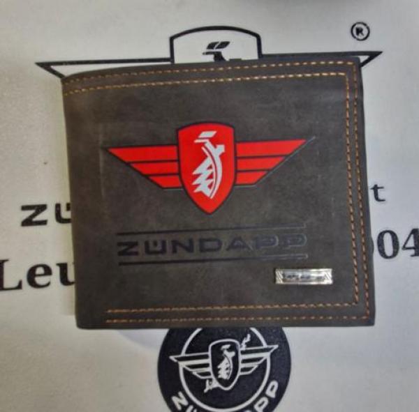 Zündapp Herren Geldbeutel mit Flügelwappen – hochwertige Geldbörse mit 9 Kartenfächern für Zündapp Fans - SCHWARZ